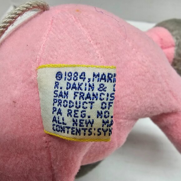 Vintage 80s 1984 Dakins Squeaky Plush Pink Gray Conklin Mouse Toy Rare - Picture 11 of 13